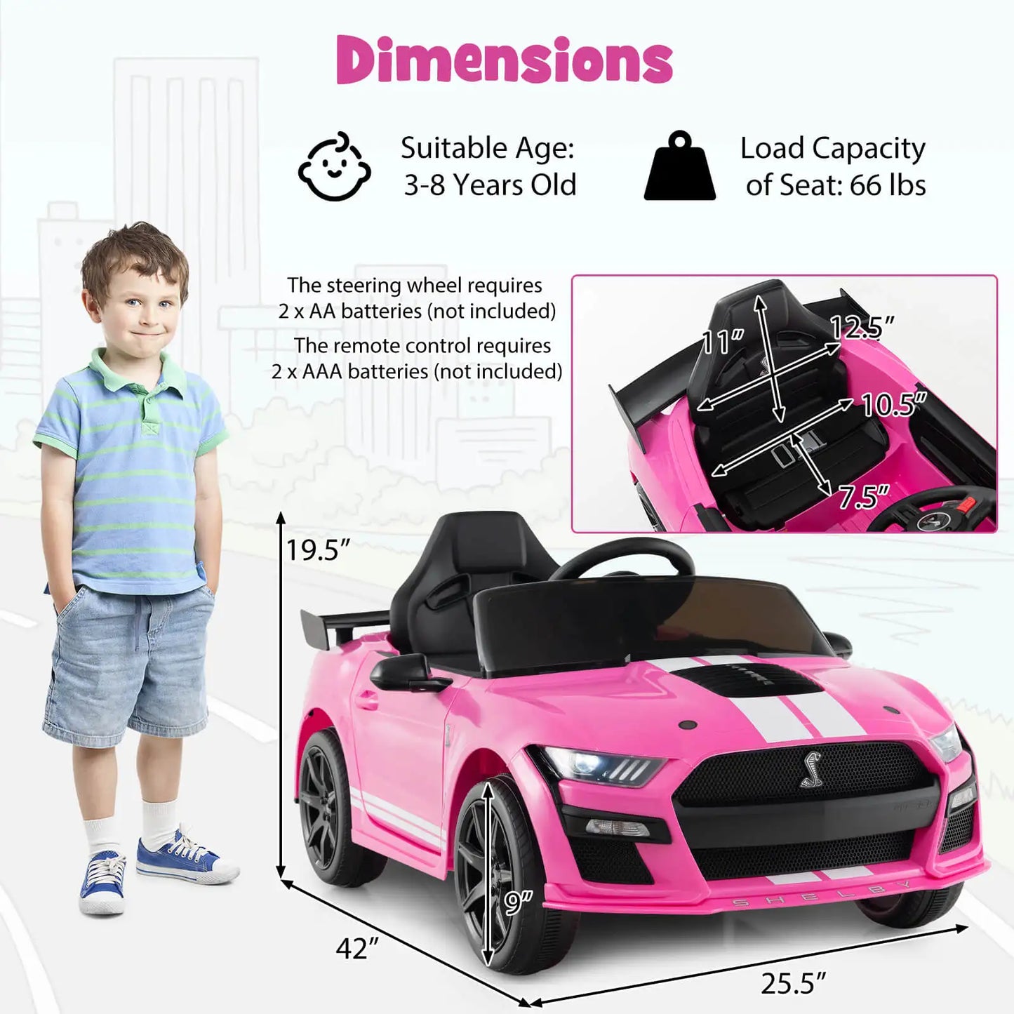 MiniMotors Pink Ford Mustang Shelby GT500